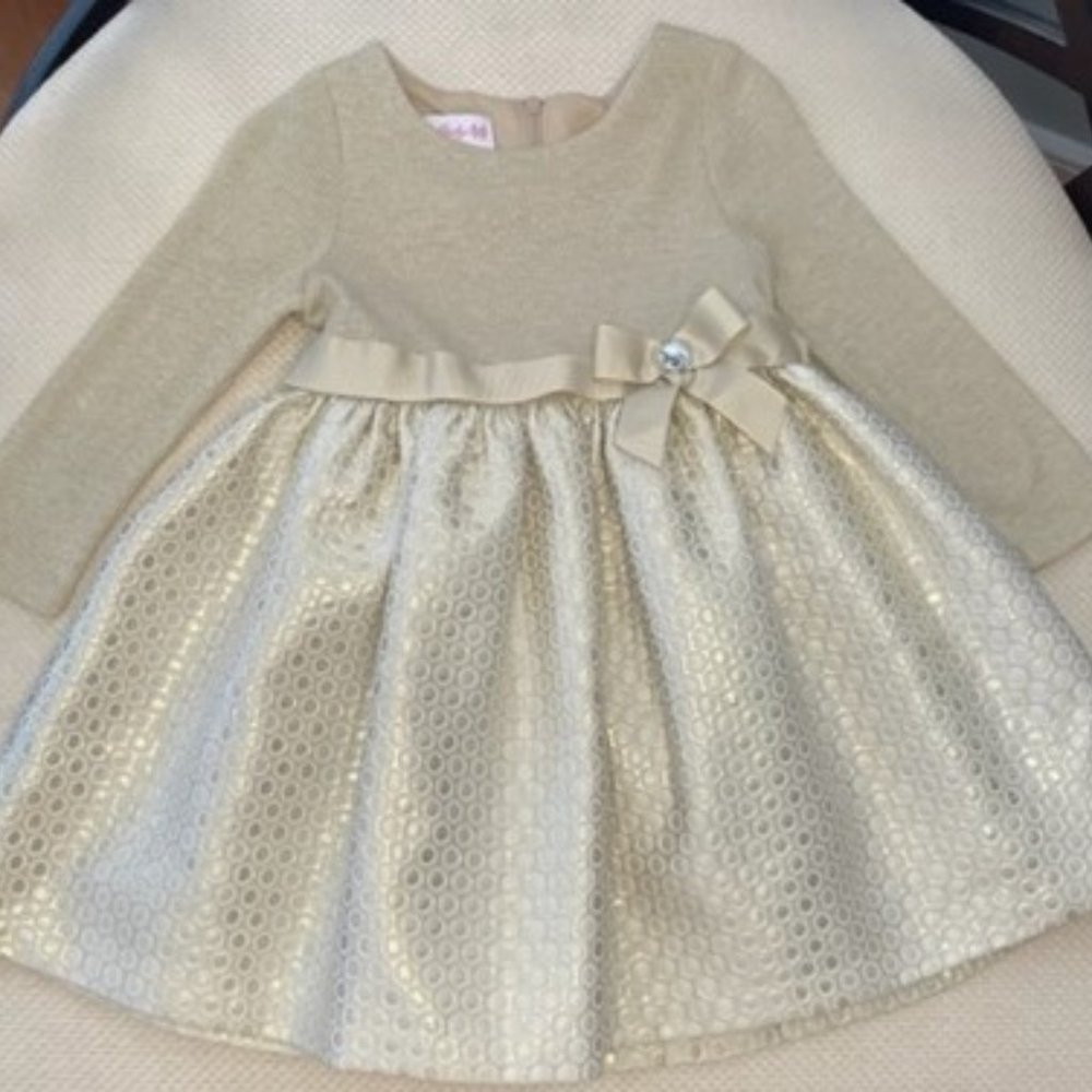 Bonnie Jean Metallic Sweater Dress - 18M